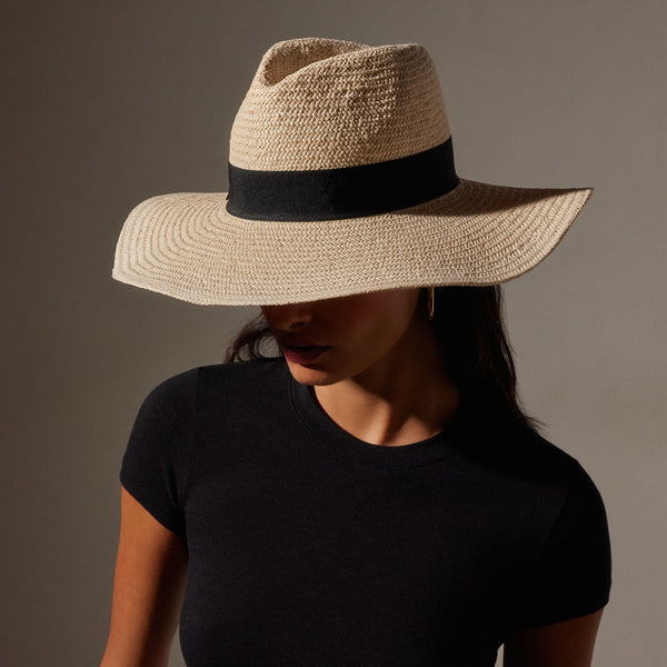 james perse Harbor Straw Hat Natural/Black