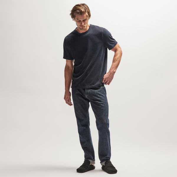 James Perse Heavy Luxe Jersey Crew French Navy