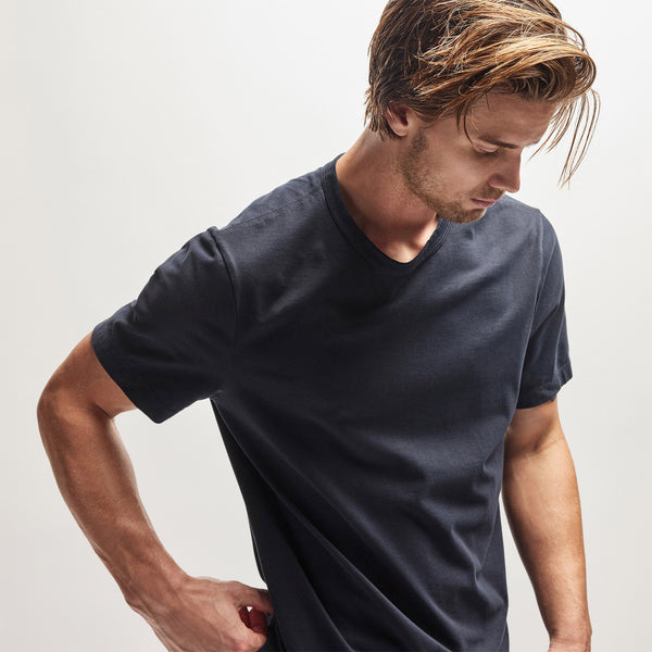 James Perse Heavy Luxe Jersey Crew French Navy