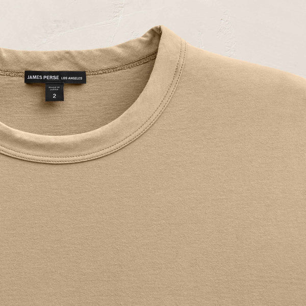 James Perse Heavy Luxe Jersey Crew Light Khaki