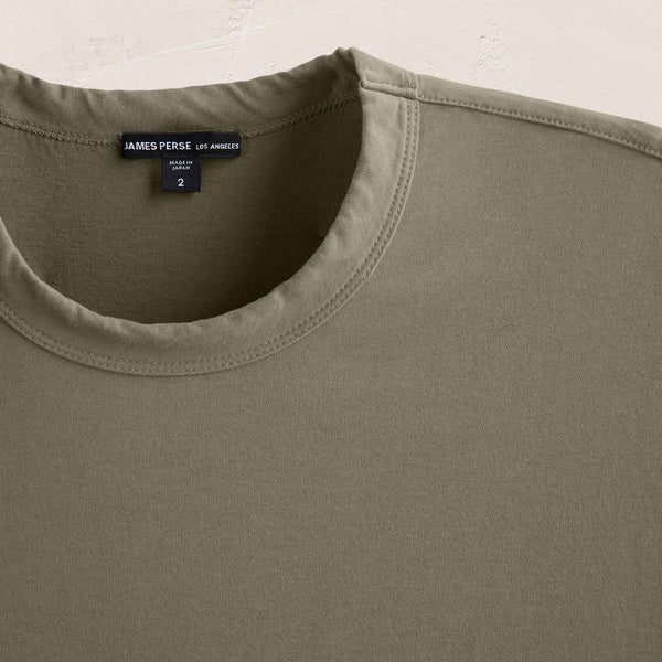 James Perse Heavy Luxe Jersey Oversized Crew Birch