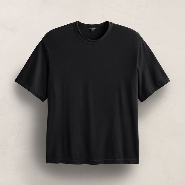 James Perse Heavy Luxe Jersey Oversized Crew Black