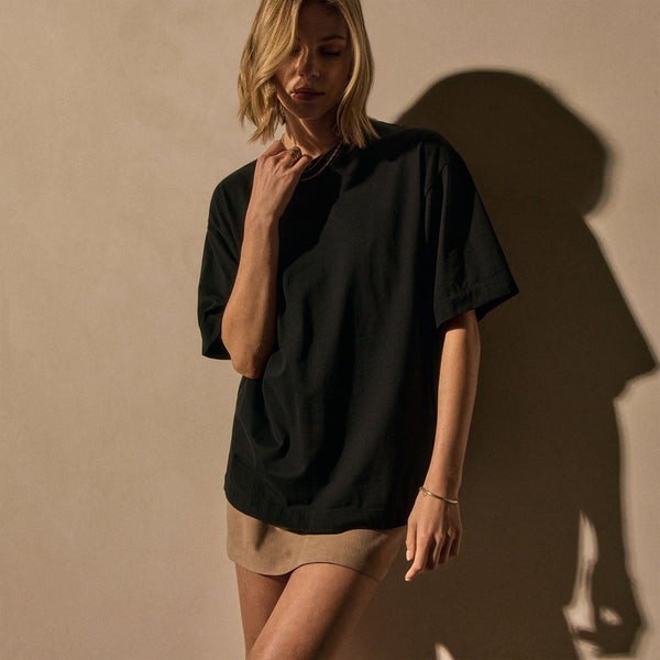 James Perse Heavy Luxe Jersey Oversized Tee Black
