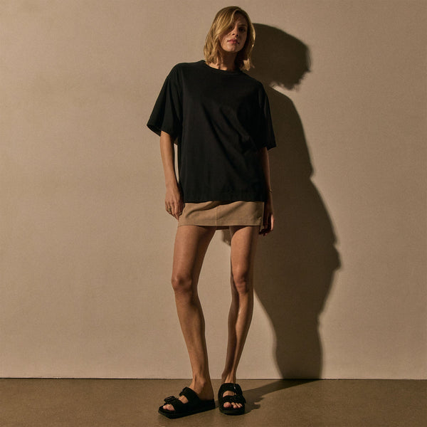 james perse Heavy Luxe Jersey Oversized Tee Black