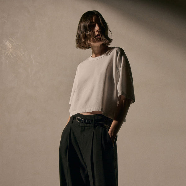 james perse Heavy Luxe Jersey Shrunken Tee White