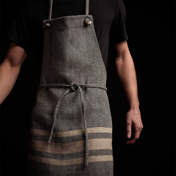 James Perse Heavy Triple Stripe Apron Black/Beige