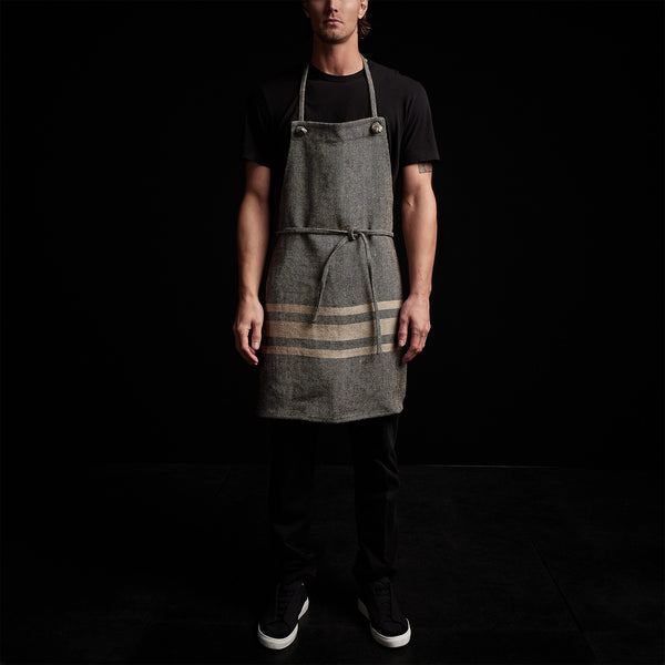 James Perse Heavy Triple Stripe Apron Black/Beige