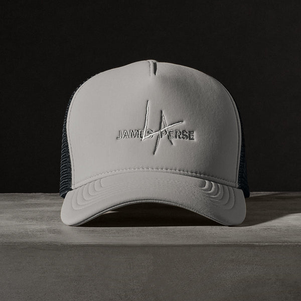 james perse JP x LA Trucker Hat Pale Grey
