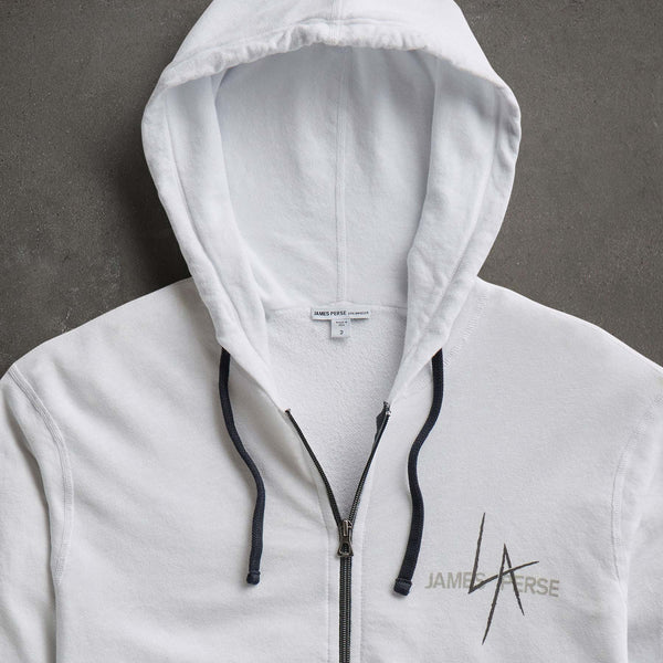 James Perse JP X LA Zip Up Hoodie White