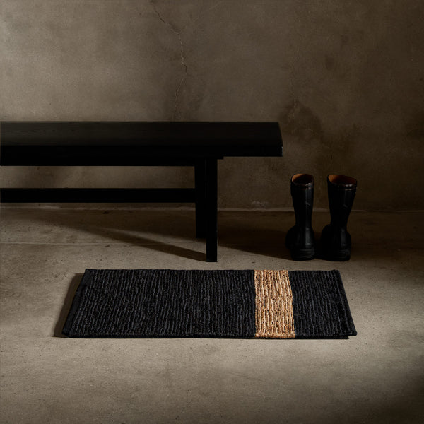 james perse Jute Entry Mat Charcoal/Natural Stripe