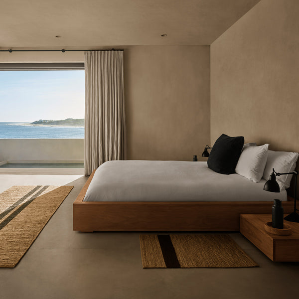 James Perse Jute Entry Mat Natural/Charcoal Stripe