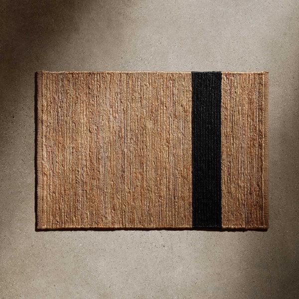 James Perse Jute Entry Mat Natural/Charcoal Stripe