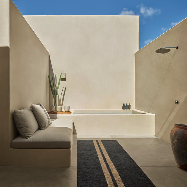 James Perse Jute Runner Charcoal/Natural Stripe