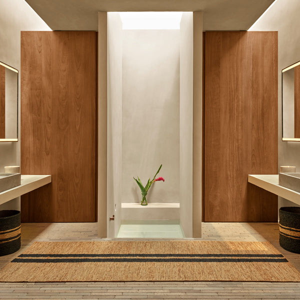 James Perse Jute Runner Natural/Charcoal Stripe