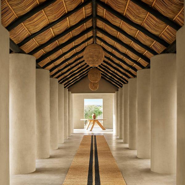 James Perse Jute Runner Natural/Charcoal Stripe