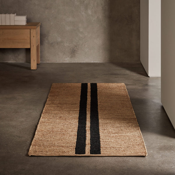 James Perse Jute Runner Natural/Charcoal Stripe