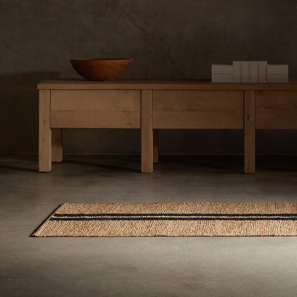 james perse Jute Runner Natural/Charcoal Stripe
