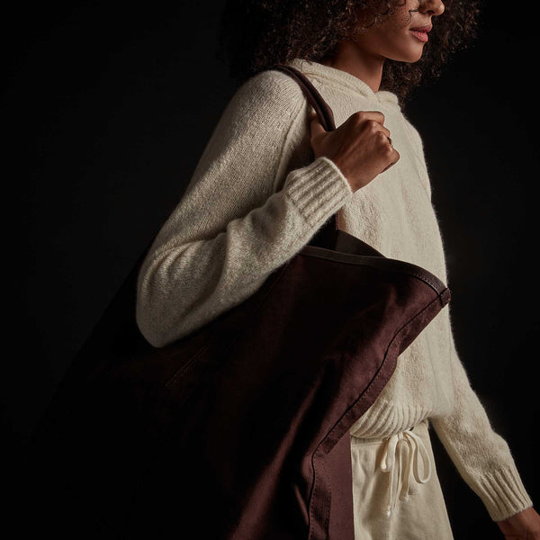 James Perse Large Canvas Tote Dark Plum