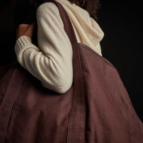 James Perse Large Canvas Tote Dark Plum