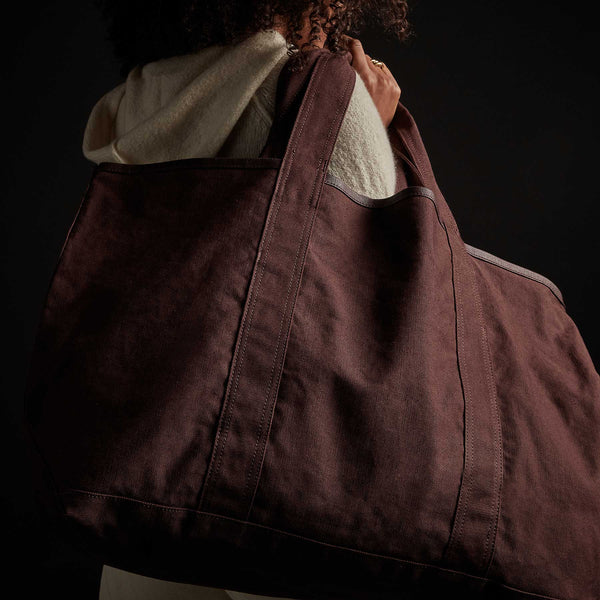 james perse Large Canvas Tote Dark Plum