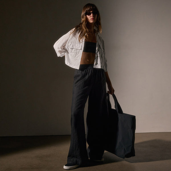 James Perse Large Matte Nylon Tote Black