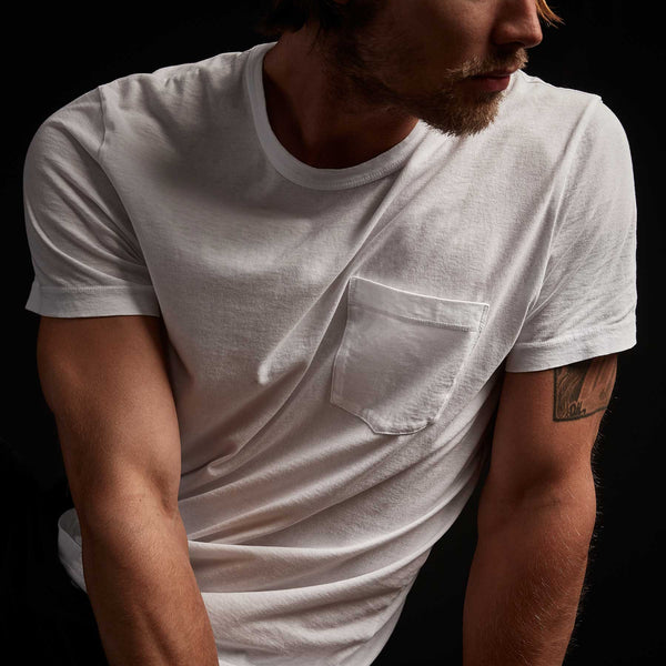 James Perse Lightweight Jersey Pocket Tee White