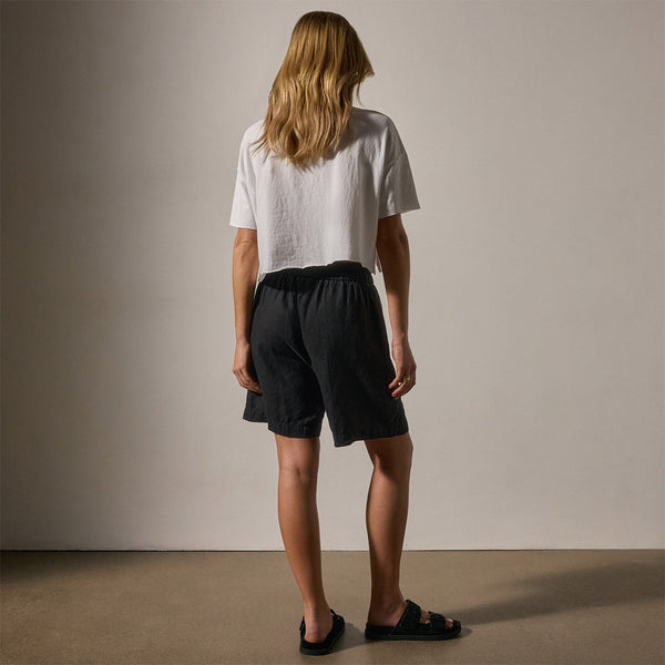James Perse Lightweight Linen Bermuda Short Black