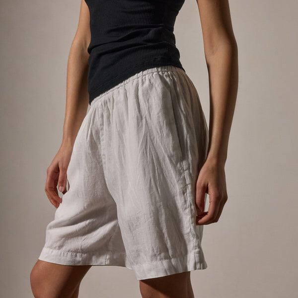 James Perse Lightweight Linen Bermuda Short White