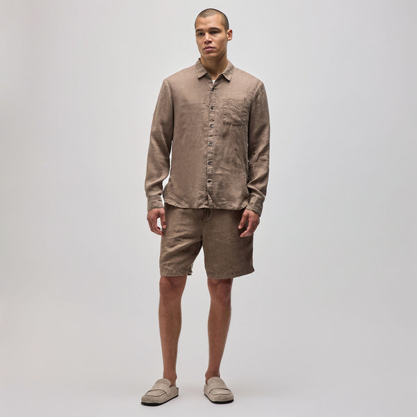 James Perse Lightweight Linen Shirt Cargo Pigment