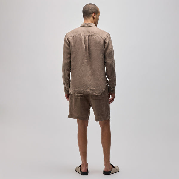 James Perse Lightweight Linen Shirt Cargo Pigment