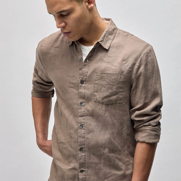 james perse Lightweight Linen Shirt Cargo Pigment