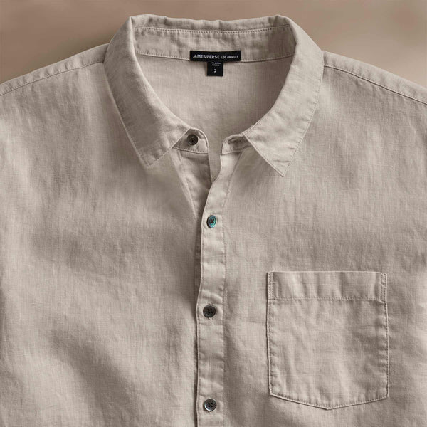 James Perse Lightweight Linen Shirt Salt Pigment