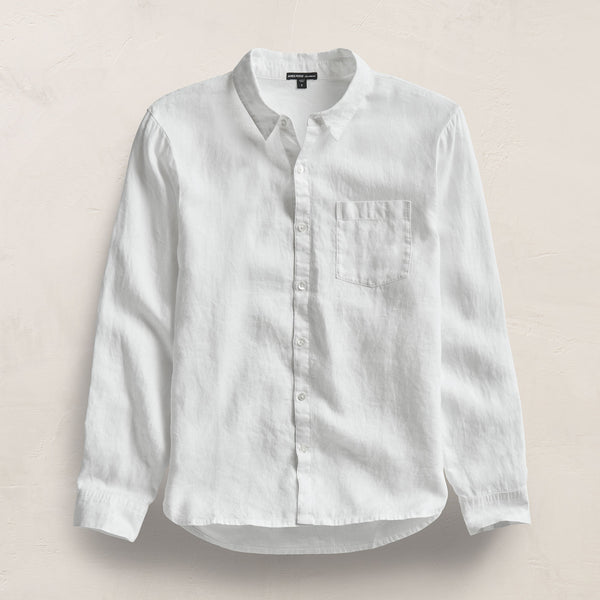 james perse Lightweight Linen Shirt White