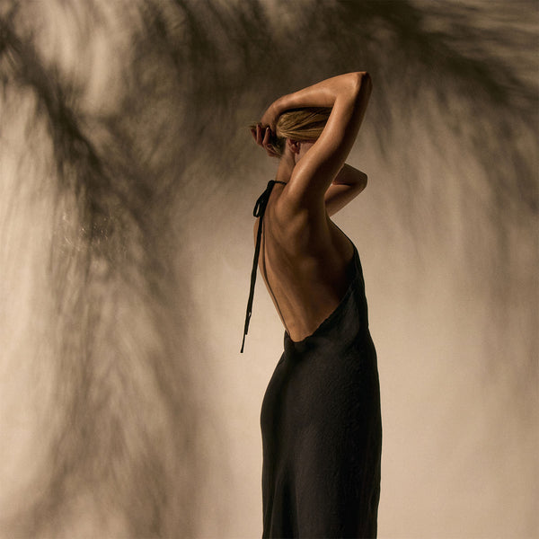 james perse Linen Halter Dress Black