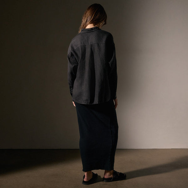James Perse Linen Oversized Shirt Black