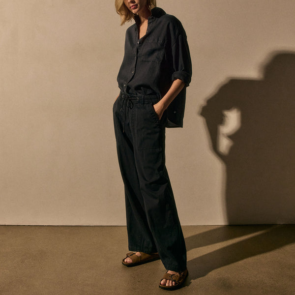 James Perse Linen Oversized Shirt Classic Navy