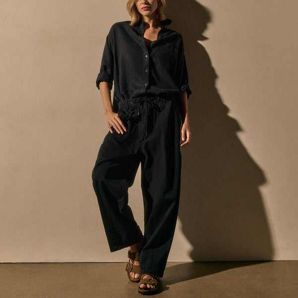 James Perse Linen Oversized Shirt Classic Navy