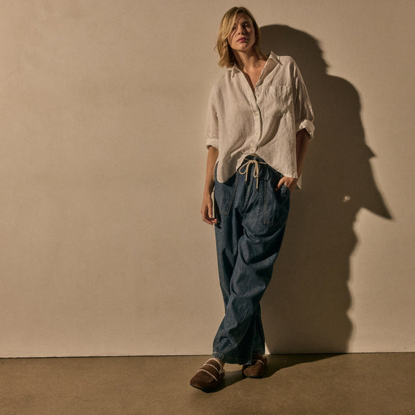 james perse Linen Oversized Shirt White