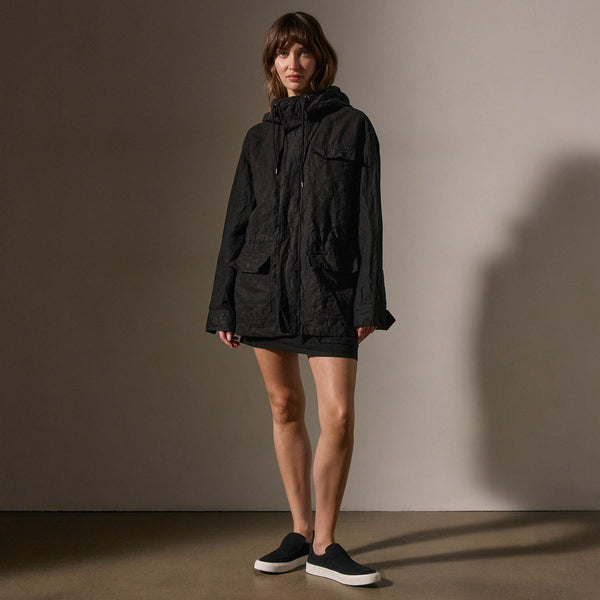 James Perse Linen Parka Black