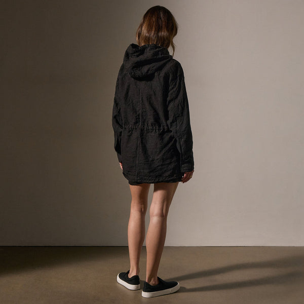 James Perse Linen Parka Black