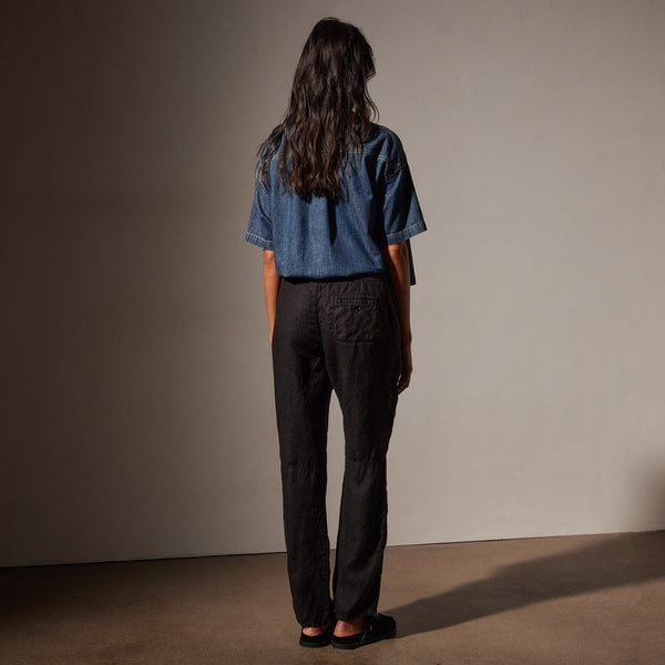 James Perse Linen Soft Drape Pant Black