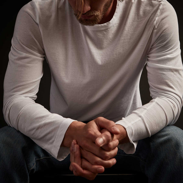 James Perse Long Sleeve Crew Neck White