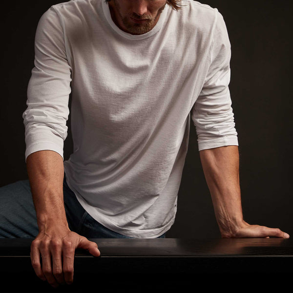 james perse Long Sleeve Crew Neck White