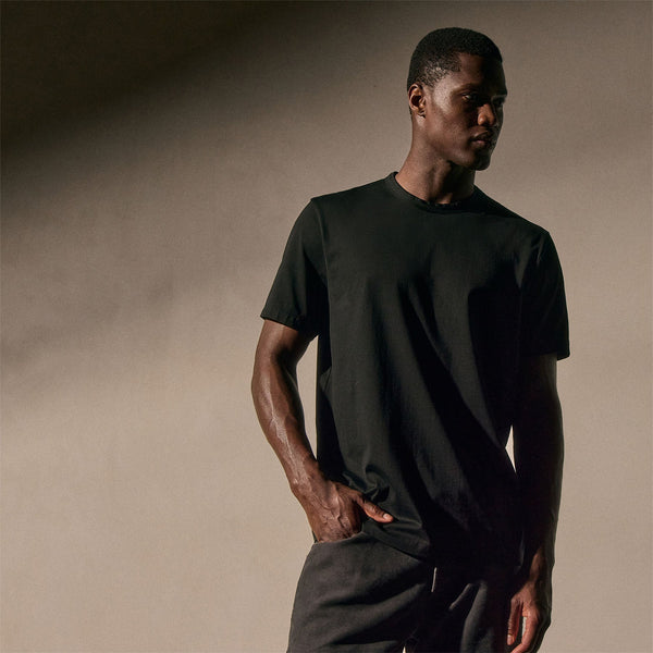 james perse Lotus Jersey Double Ply Crew Black