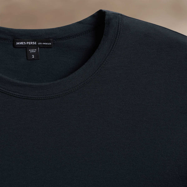 James Perse Luxe Lotus Jersey Crew French Navy