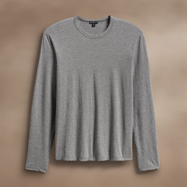 james perse Luxe Lotus Jersey Crew Heather Grey