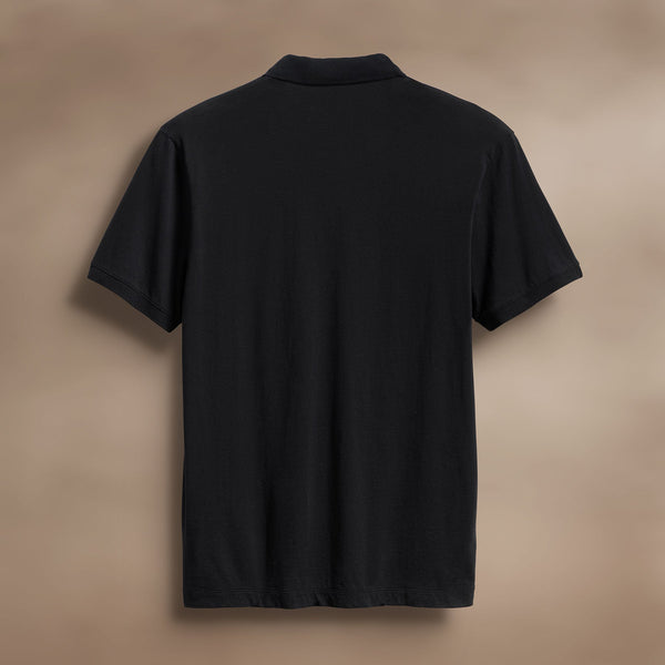 James Perse Luxe Lotus Jersey Polo Black