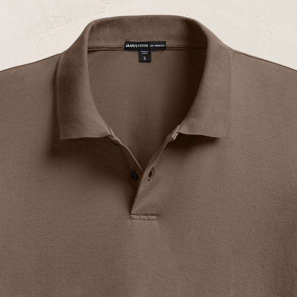 James Perse Luxe Lotus Jersey Polo Caribou