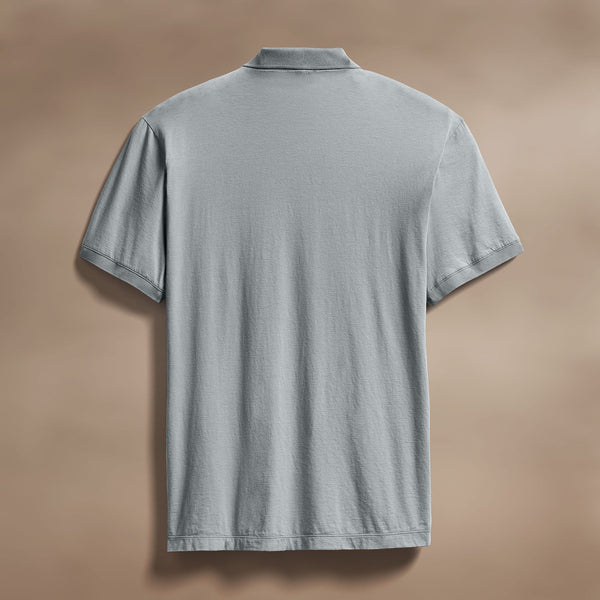 James Perse Luxe Lotus Jersey Polo Grey Sky