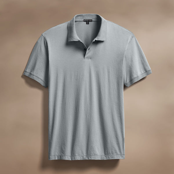 james perse Luxe Lotus Jersey Polo Grey Sky
